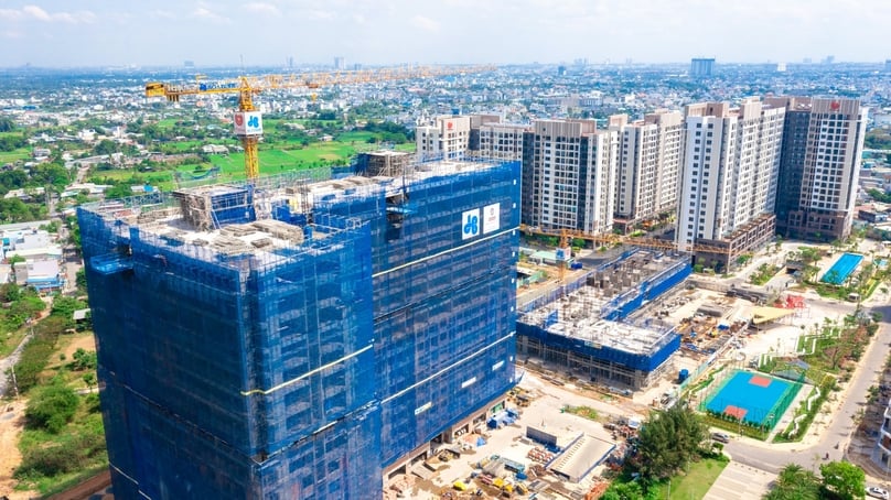 An under-construction project of Hoa Binh Construction Group in Ho Chi Minh City. Photo courtesy of the company.