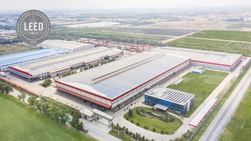 A steel structure factory of Dai Dung Corporation that meets the Leed Gold standard. Photo courtesy of the company.
