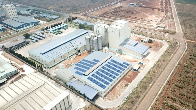 A rooftop solar power system installed at De Heus factory in Dong Nai province, southern Vietnam. Photo courtesy of TTC Energy.