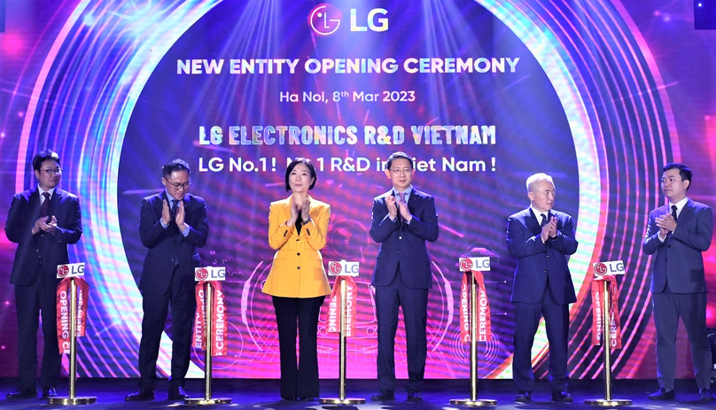 LG Electronics’ opening ceremony for its new Hanoi R&D Center on March 8, 2023. Photo courtesy of LG.