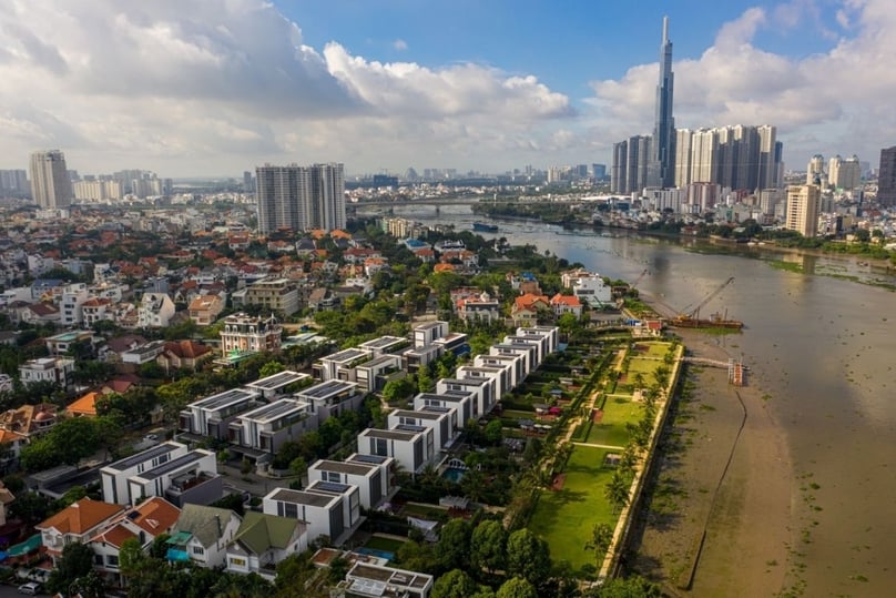 Neighborhoods by Saigon River in Ho Chi Minh City, southern Vietnam. Photo courtesy of Realtimes magazine.