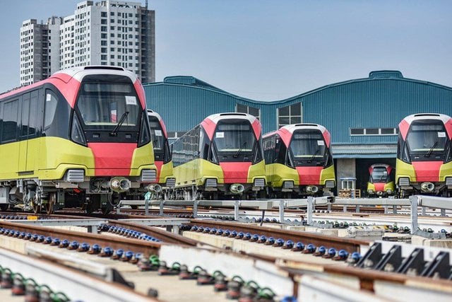 The elevated section of Hanoi's Nhon-Hanoi Station metro line is expected to open in August 2023. Photo courtesy of the Hanoi administration portal.