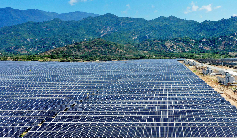 An operating solar power plant of Trung Nam Group in Ninh Thuan province, south-central Vietnam. Photo courtesy of the firm.