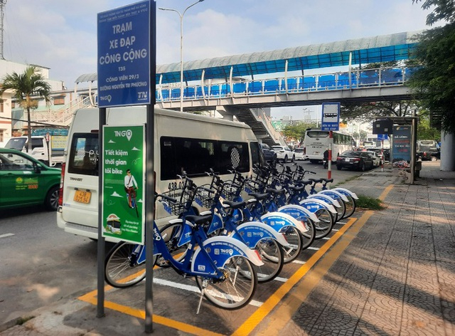 A public bicycle station at the 29/3 Park in Danang city, central Vietnam. Photo courtesy of the city news portal.