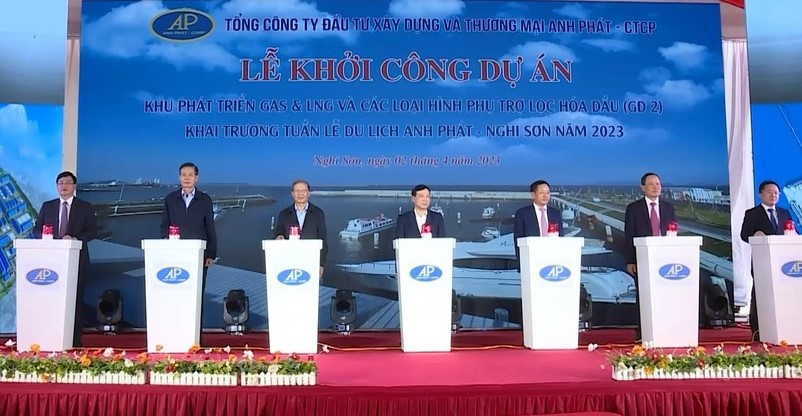 The launching ceremony of the Gas & LNG complex phase 2 in Thanh Hoa province, central Vietnam. Photo courtesy of Thanh Hoa Television.