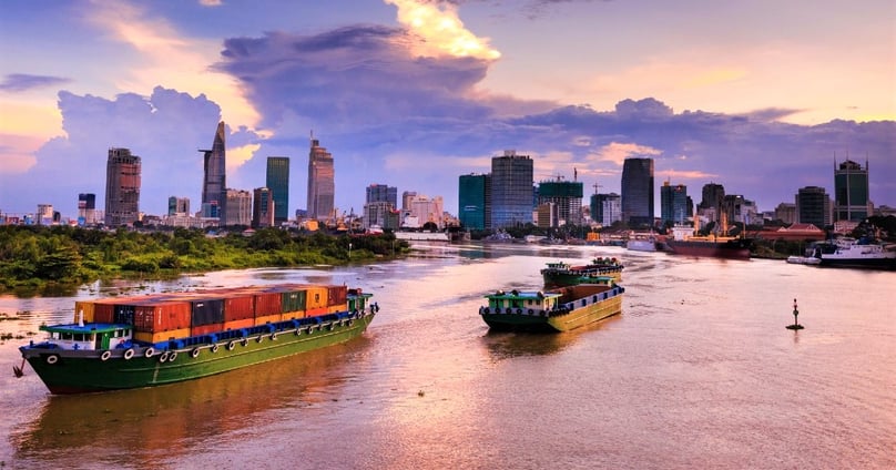 Ships navigate on the Saigon River in Ho Chi Minh City, southern Vietnam. Photo courtesy of Asian Development Bank.