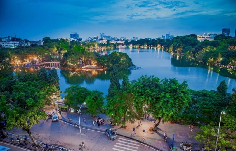 Hoan Kiem (Sword) Lake, Hanoi, northern Vietnam. Photo courtesy of Vietnam News Agency.