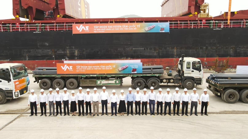 VAS Group ships its first batch of steel to the U.S. on April 17, 2023. Photo courtesy of the firm.