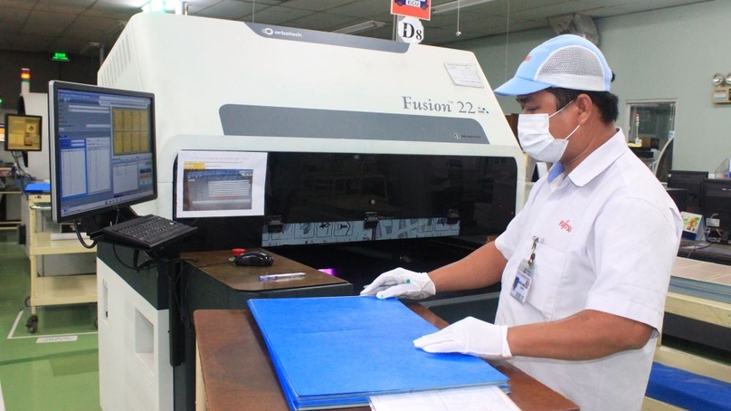 Inside a Fujitsu factory in Dong Nai province, southern Vietnam. Photo courtesy of Laborer newspaper.