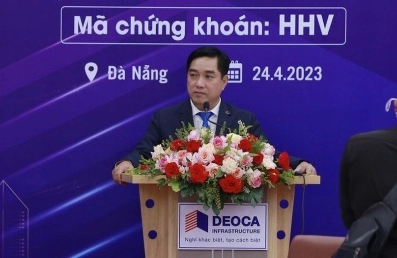 Deo Ca's chairman Ho Minh Hoang speaks at the company's 2023 annual general shareholders' meeting in Da Nang city on April 24, 2023. Photo courtesy of Deo Ca.