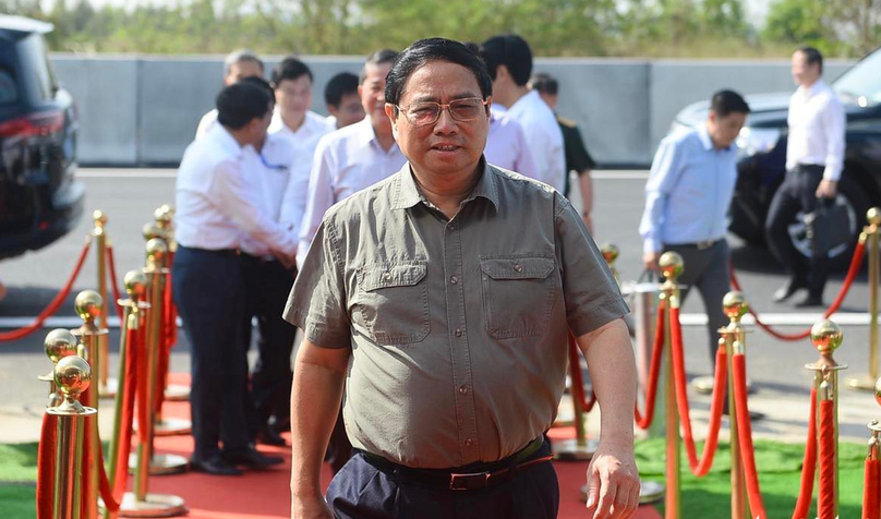 Prime Minister Pham Minh Chinh joins the April 29, 2023 launching of Dau Giay-Phan Thiet Expressway in Binh Thuan province, south-central Vietnam. Photo courtesy of Youth newspaper.