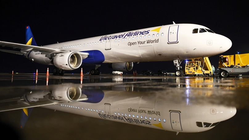 An Airbus A321 of Vietravel Airlines. Photo courtesy of Laborer newspaper.