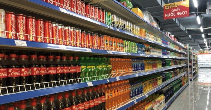 Soft drinks on sale in a supermarket. Photo courtesy of Brands Vietnam magazine.