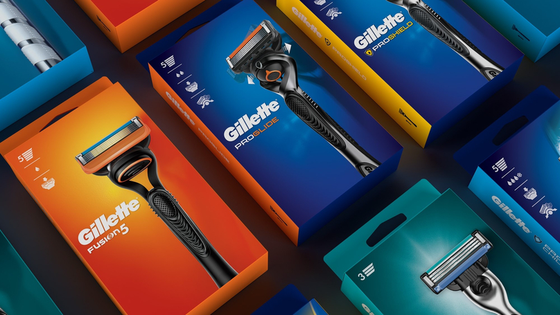 Gillette razors, products of Procter & Gamble. Photo courtesy of lpk.com website.