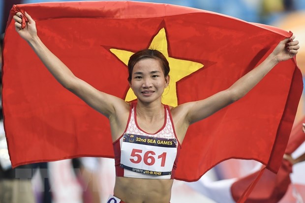 Nguyen Thi Oanh joins the 32nd SEA Games in Cambodia. Photo courtesy of Vietnam News Agency.