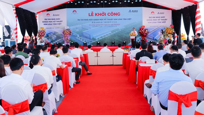 Yongjin kicks off construction of its steel factory in Nghe An province, central Vietnam on May 19, 2023. Photo courtesy of Nghe An newspaper.