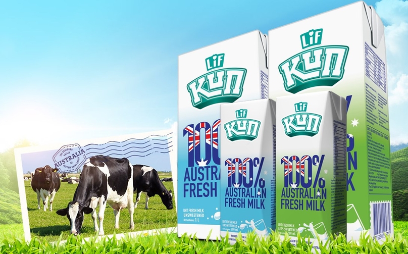 An advertisement image of IDP's LiF Kun purified fresh milk product. Photo courtesy of the company.