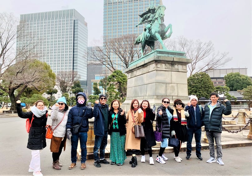  A group of Vietnamese tourists visit Japan in January 2023. Photo courtesy of TST Tourist Company.