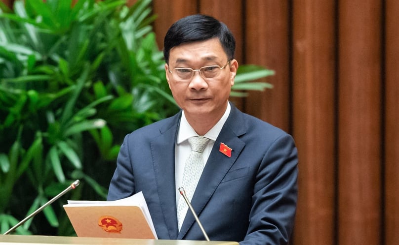 Vu Hong Thanh, head of the National Assembly Economic Committee, speaks at the parliament opening session in Hanoi on May 22, 2023. Photo courtesy of National Assembly.