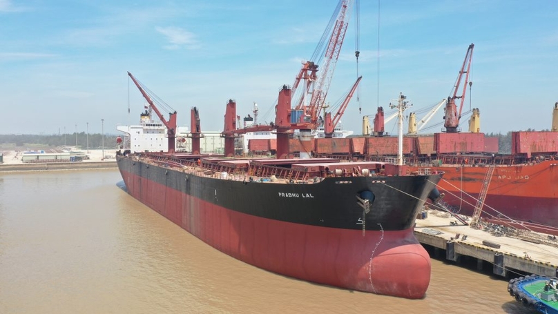 The Prabhu Lal, a bulk carrier, at Nosco Shipyard. Photo courtesy of the company.
