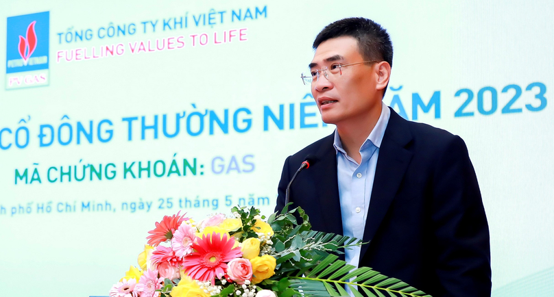 Petrovietnam Deputy CEO Duong Manh Son speaks at the PV Gas AGM. Photo courtesy of PV Gas.