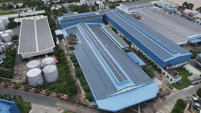 The rooftop solar power system at IDI's factory in Dong Thap province, Vietnam's Mekong Delta. Photo courtesy of Sao Mai Solar.