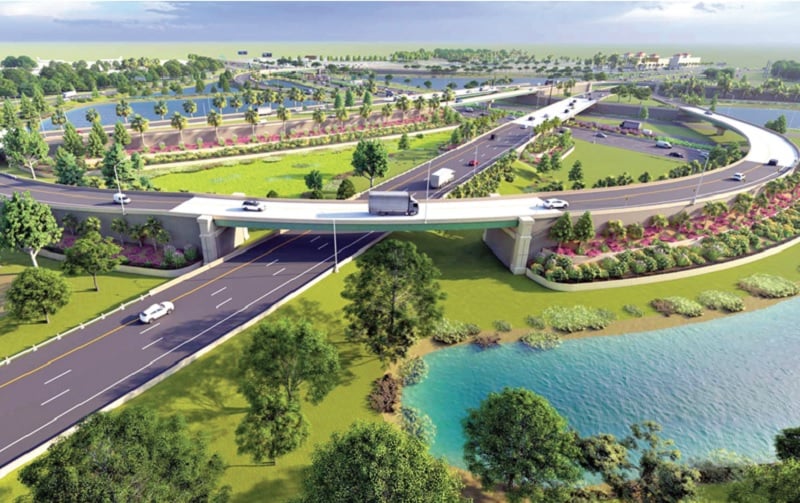 An artist’s impression of a junction on the Bien Hoa-Vung Tau Expressway. Photo courtesy of the Ministry of Transport.