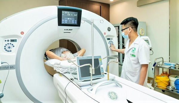 CT scanner room at the Thu Cuc general hospital in Hanoi, northern Vietnam. Photo courtesy of the hospital.