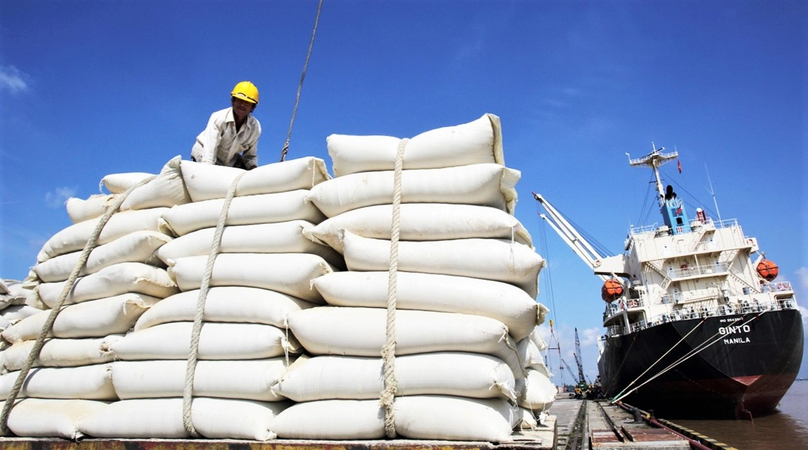 Vietnamese rice ready for being exported at a port in the country. Photo courtesy of Vietnam's government portal.