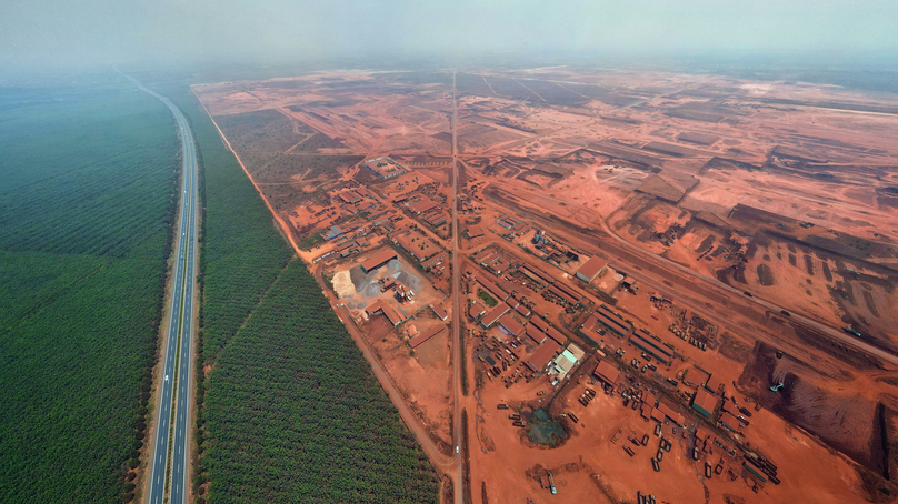 The construction site of Long Thanh International Airport next to Long Thanh-Dau Giay Expressway in Dong Nai province, southern Vietnam. Photo courtesy of Young People newspaper.