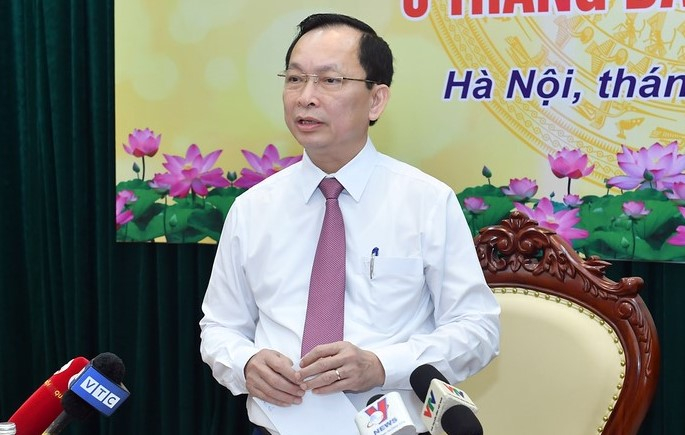 Dao Minh Tu, State Bank of Vietnam Deputy Governor, speaks at a six-month review meeting in Hanoi on June 21, 2023. Photo courtesy of the central bank.