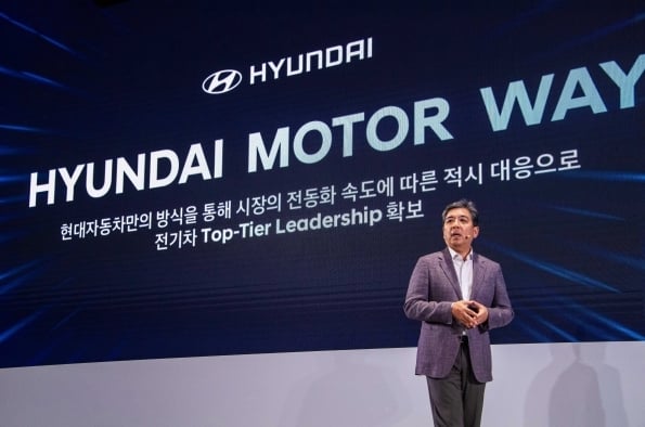 Jaehoon Chang, president and CEO of Hyundai Motor, introduces ‘Hyundai Motor Way’ in Seoul on June 20, 2023. Photo courtesy of the company.