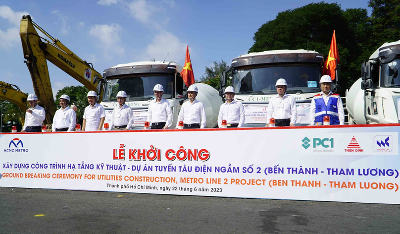 A groundbreaking ceremony for utilities construction serving Ho Chi Minh City’s second metro line (Ben Thanh-Tham Luong) held June 22, 2023. Photo by The Investor/Van Quyen.
