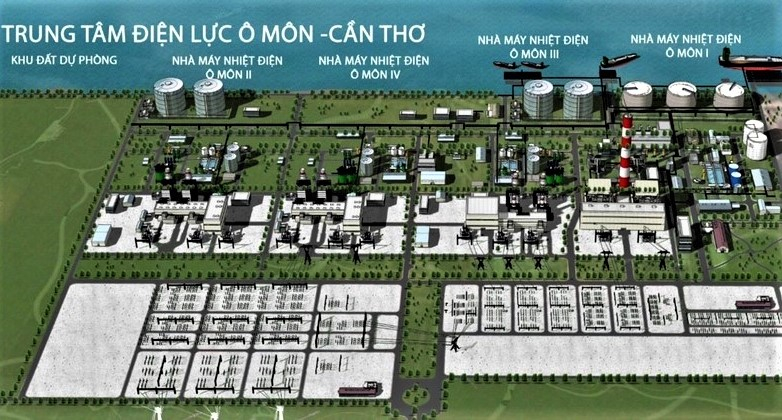 The zoning plan for Can Tho City's O Mon Power Center, home to the four power plants of O Mon 1, 2, 3, and 4. Photo courtesy of the center.