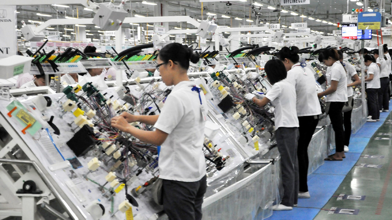 A production line for automobile components at Dong Mai Industrial Park, Quang Ninh province, northern Vietnam. Photo courtesy of Laborer newspaper.