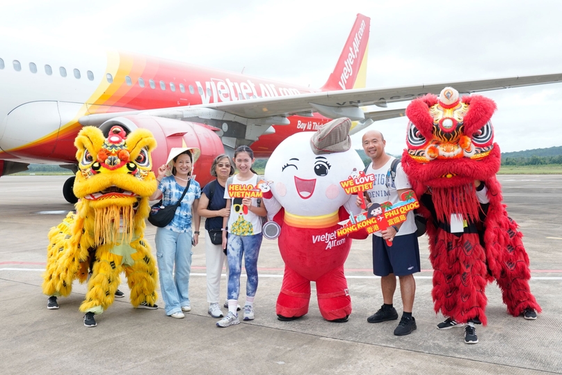 Vietjet welcomes tourists. Photo courtesy of the carrier.
