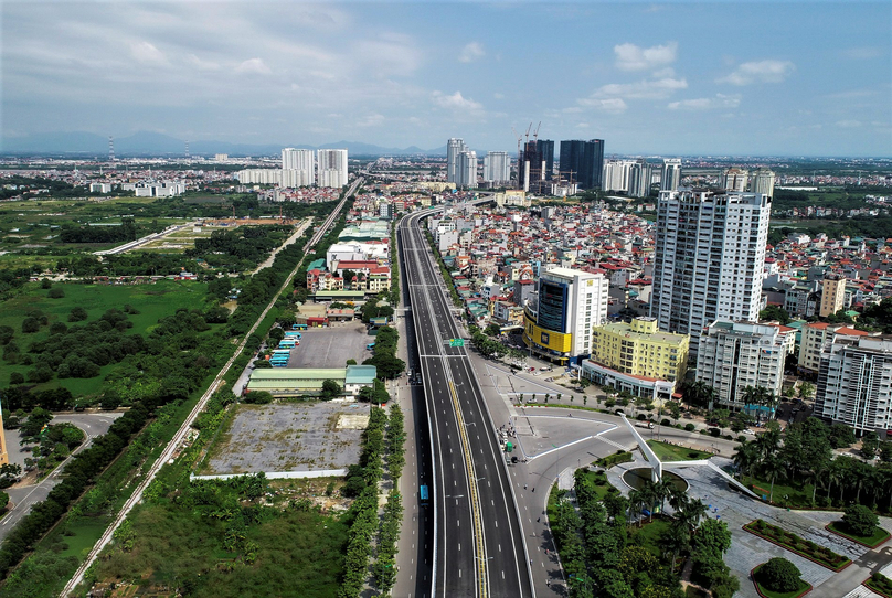 The skyline in an area on the outskirts of Hanoi, northern Vietnam. Photo by The Investor/Trong Hieu.