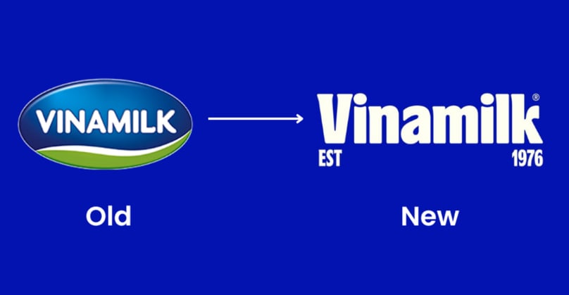 Vinamilk's new and old logos. Photo courtesy of the company.