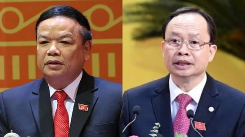 Mai Van Ninh (left) and Trinh Van Chien, former Party chiefs of Thanh Hoa province. Photo courtesy of Inspection newspaper.