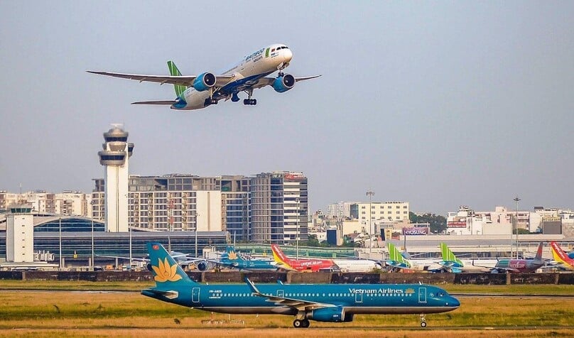 Planes at Tan Son Nhat International Airport in Ho Chi Minh City, southern Vietnam. Photo courtesy of Vietnam News Agency.