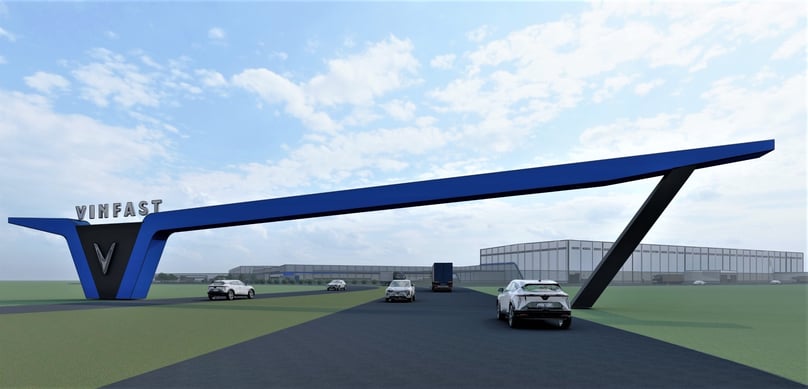 An artist’s impression of VinFast’s North Carolina plant entrance. Photo courtesy of the firm.