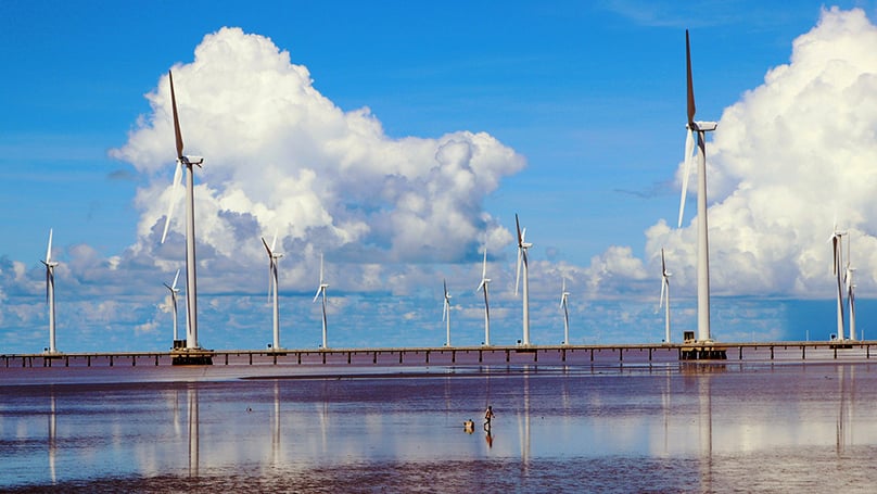 A wind farm in Bac Lieu province, Mekong Delta, southern Vietnam. Photo courtesy of Saigon Economy magazine.