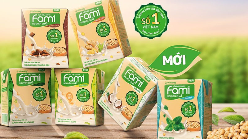 Soy milk Fami products of Vinasoy, a subsidiary of Quang Ngai Sugar. Photo courtesy of the brand.