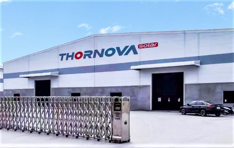 Thornova Solar Vietnam plant’s entrance at the Que Vo Industrial Park in Bac Ninh province, northern Vietnam. Photo courtesy of the firm.