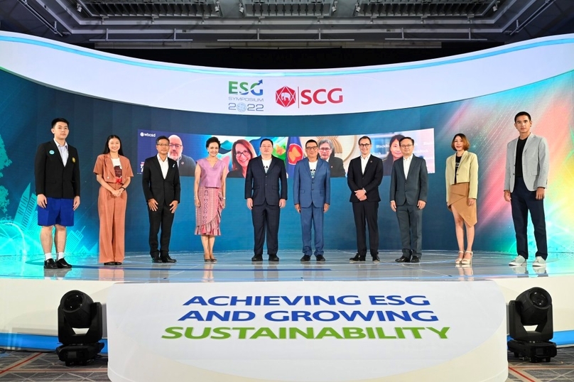 The event gathered many high-ranking representatives of businesses with strong action strategies in line with ESG goals. Photo courtesy of SCG.
