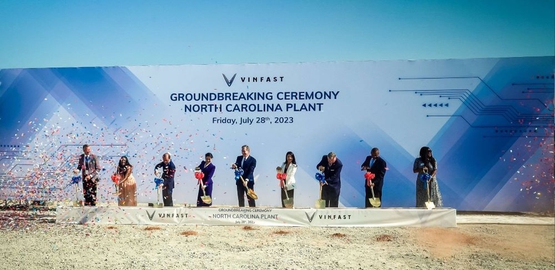 VinFast breaks ground on its EV and battery production complex in North Carolina on July 28, 2023. Photo courtesy of the company.