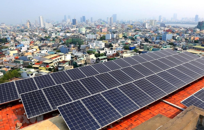 A rooftop solar system in Ho Chi Minh City. Photo courtesy of Vietnam News Agency.