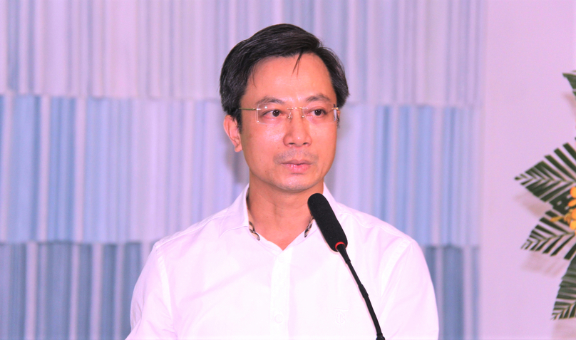 Tran Duy Dong, head of the Ministry of Industry and Trade's import-export department, addresses a rice production management conference on August 4, 2023 in Can Tho city, southern Vietnam. Photo courtesy of Dan Viet newspaper.