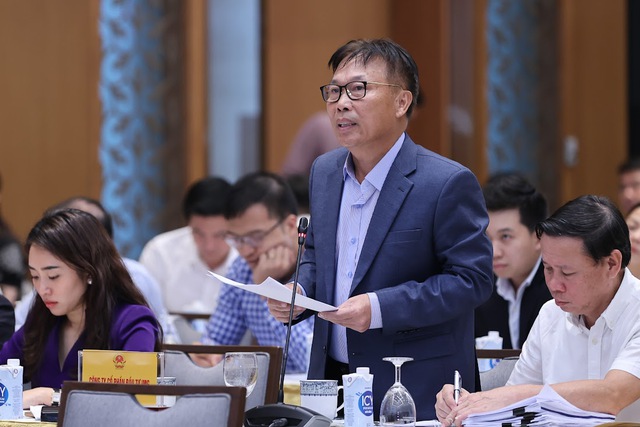 Le Tu Minh, chairman of IMG Investment JSC, speaks at a real estate conference in Hanoi on August 3, 2023. Photo courtesy of the government portal.