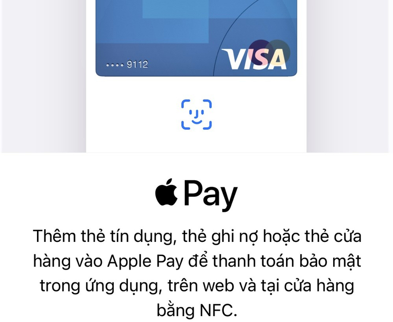 What you see in Vietnamese on phone when activating Apple Pay in Vietnam. Screen shot by The Investor/Dang Kiet.